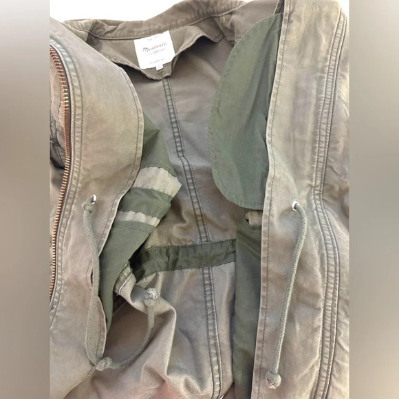 Madewell Cotton Full Zip Green Cargo Military Utility Jacket Size Small EUC - Picture 4 of 9